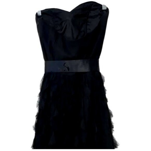 White House Black Market Strapless Sweetheart Silk Ruffle Cocktail Dress NWT Siz - Picture 4 of 7